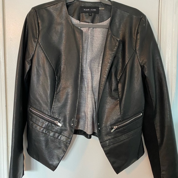 Black Rivert Jackets & Blazers - Leather jacket
